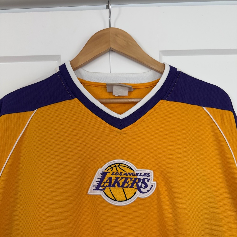 Mens Majestic Los Angeles Lakers Basketball Jersey XL Yellow Hardwood Classics